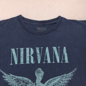 Nirvana Band Casual Crew Neck Graphic Shirt Adult Mens Size Extra Large XL Blue